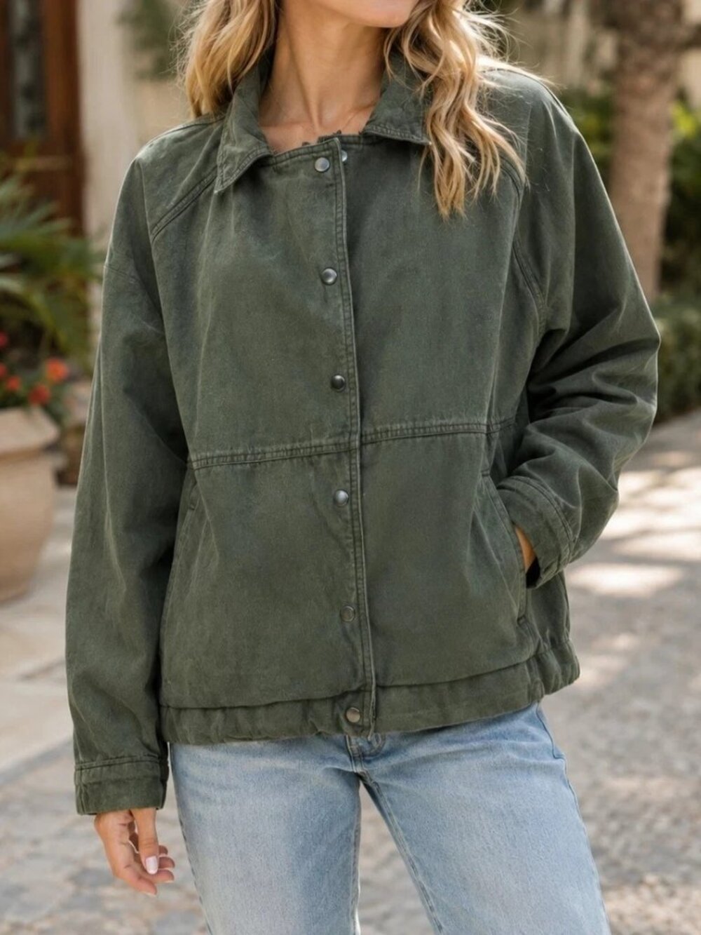 Free People We The Free Denim Jacket Top Long Sleeves Buttondown Cotton S 288221
